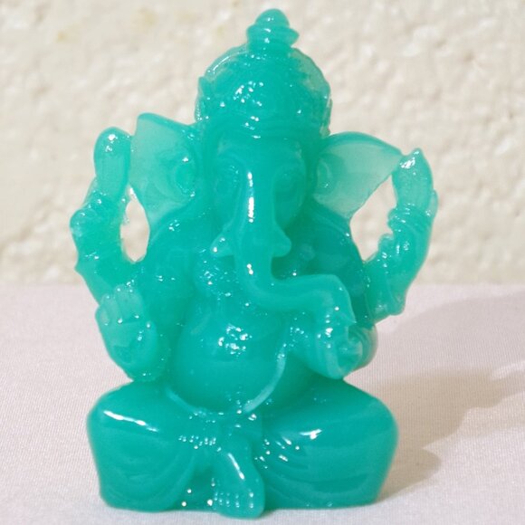 GANESH*GLOW in the DARK*STATUE-Jade Green Color-Shiva-Figurine-Gift New Beginnin - Picture 3 of 8